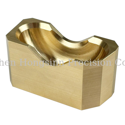 Custom CNC Machined Brass Saddle Block | Precision Shaft Support Block Manufacturer