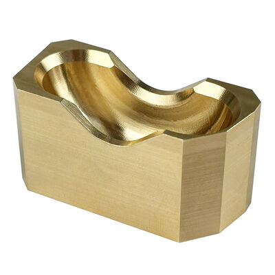 Custom CNC Machined Brass Saddle Block | Precision Shaft Support Block Manufacturer